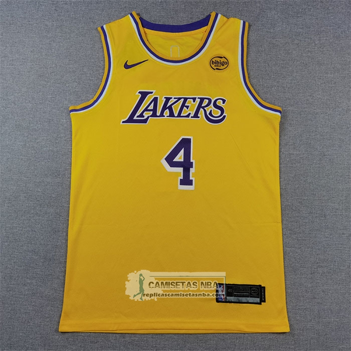 Camiseta Los Angeles Lakers Dalton Knecht NO 4 Icon 2024-25 Amarillo
